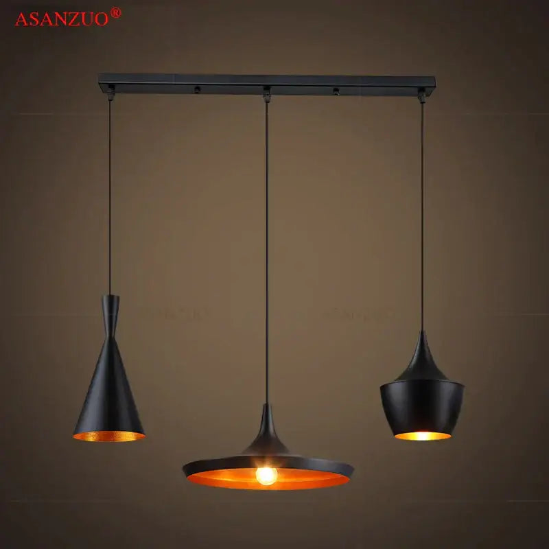 Modern black iron chassis ceiling panel dining room light