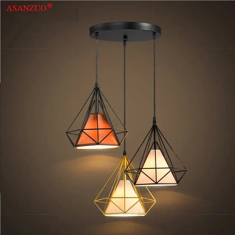 Modern black iron chassis ceiling panel dining room light