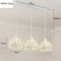 Modern black iron crystal triple pendant lamp for dining room