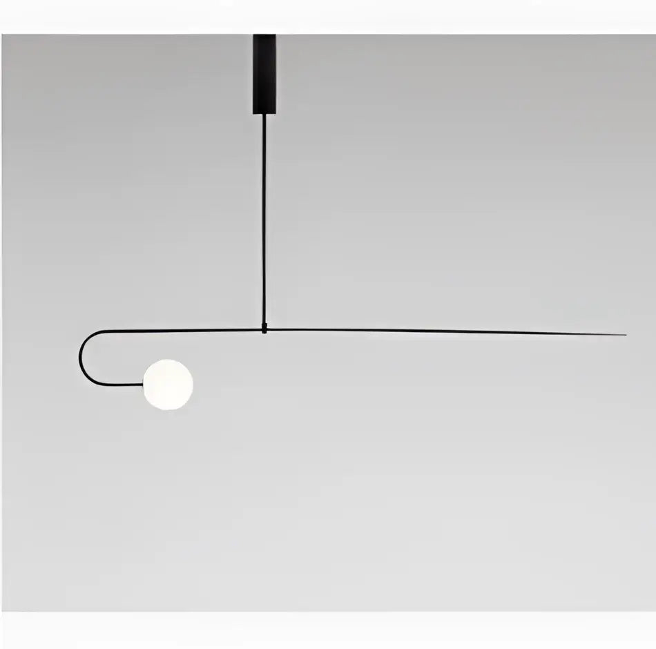 Modern black iron line chandelier with glass bulbs for living room