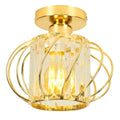 Modern black iron round crystal ceiling chandelier dining room light