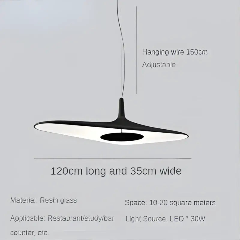 Modern black irregular art pendant lamp for living room