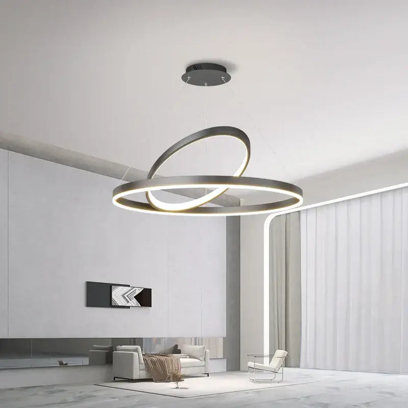 Modern black irregular ceiling chandelier living room led light