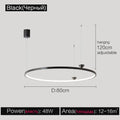 Modern black italian style annular pendant lamp for dining room