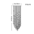 Modern black leaf crystal led chandelier staircase pendant light