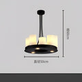 Modern black led chandelier with wine glass rack dining room