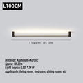 Modern black led strip wall lamp for minimalist living room glow