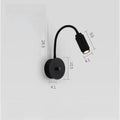 Modern black led wall lamp bedroom adjustable focus gooseneck light
