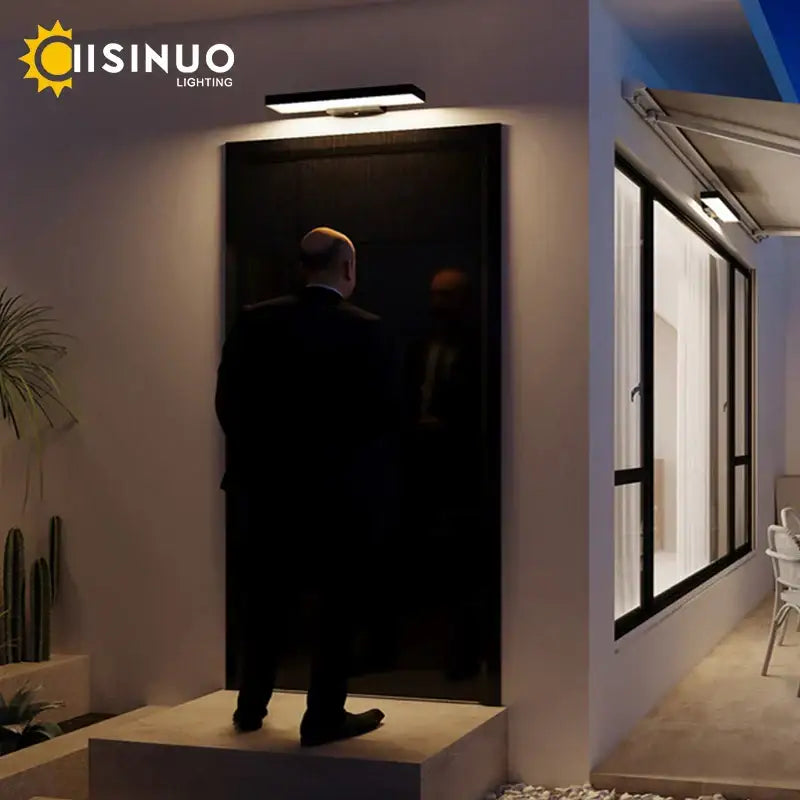 Modern black led wall light dusk dawn motion sensor outdoor sconce