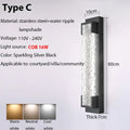 Modern black led wall sconce garden textured amber glass light