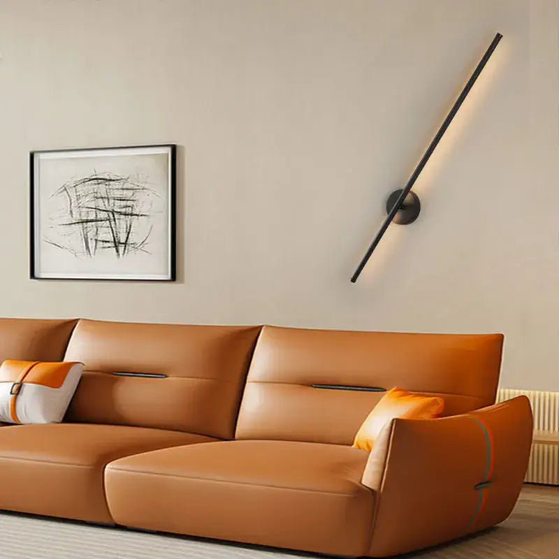 Modern black led wall sconce with dimmable touch switch for bedroom