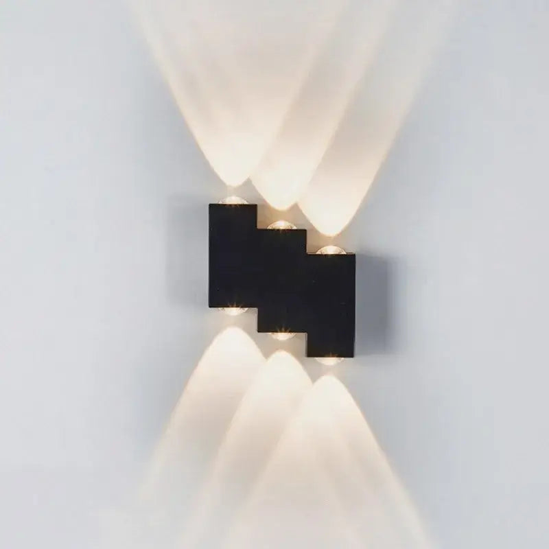 Modern black letter led wall lamp garden waterproof sconce