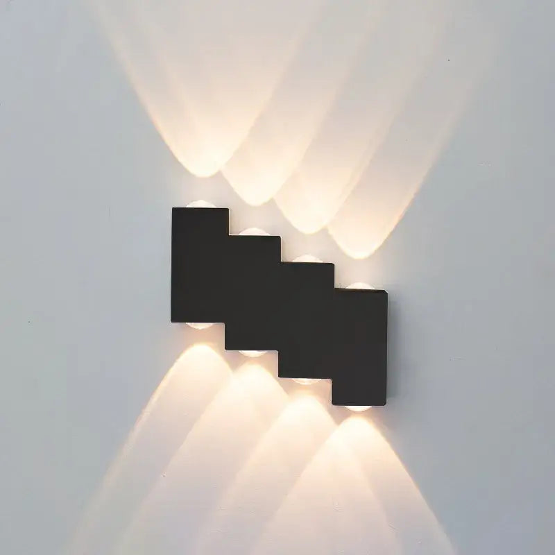 Modern black letter led wall lamp garden waterproof sconce