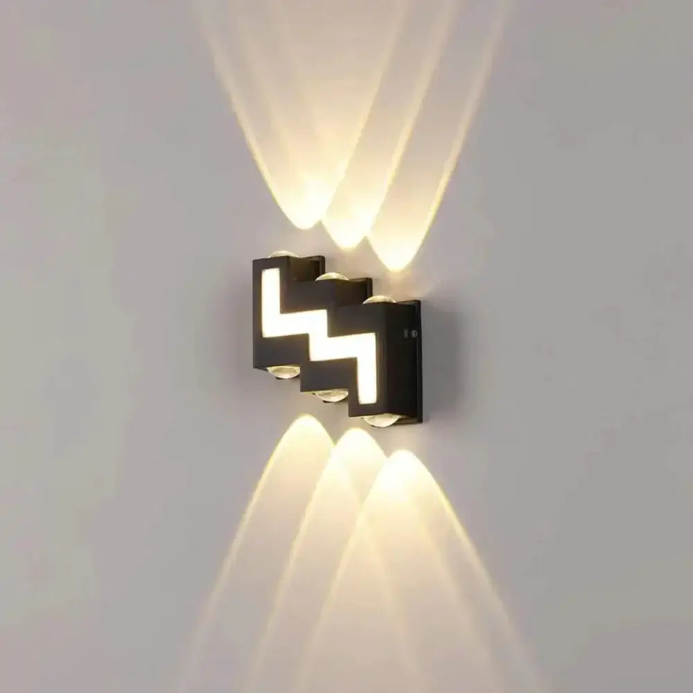 Modern black letter led wall lamp garden waterproof sconce