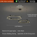 Modern black light luxury circle led chandelier living room pendant