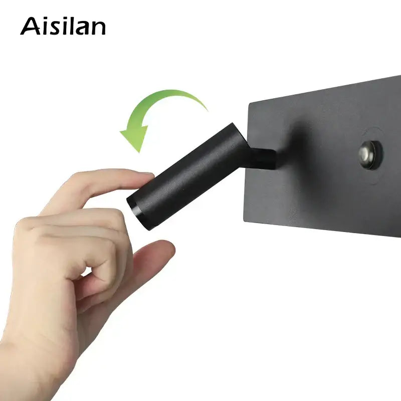 Modern black matte led wall sconce bedroom reading light