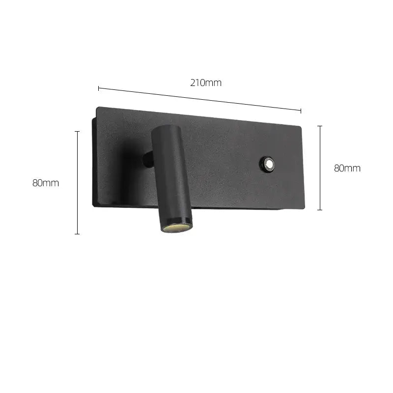 Modern black matte led wall sconce bedroom reading light