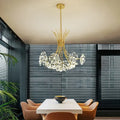 Modern black metal dandelion chandelier living room crystal light