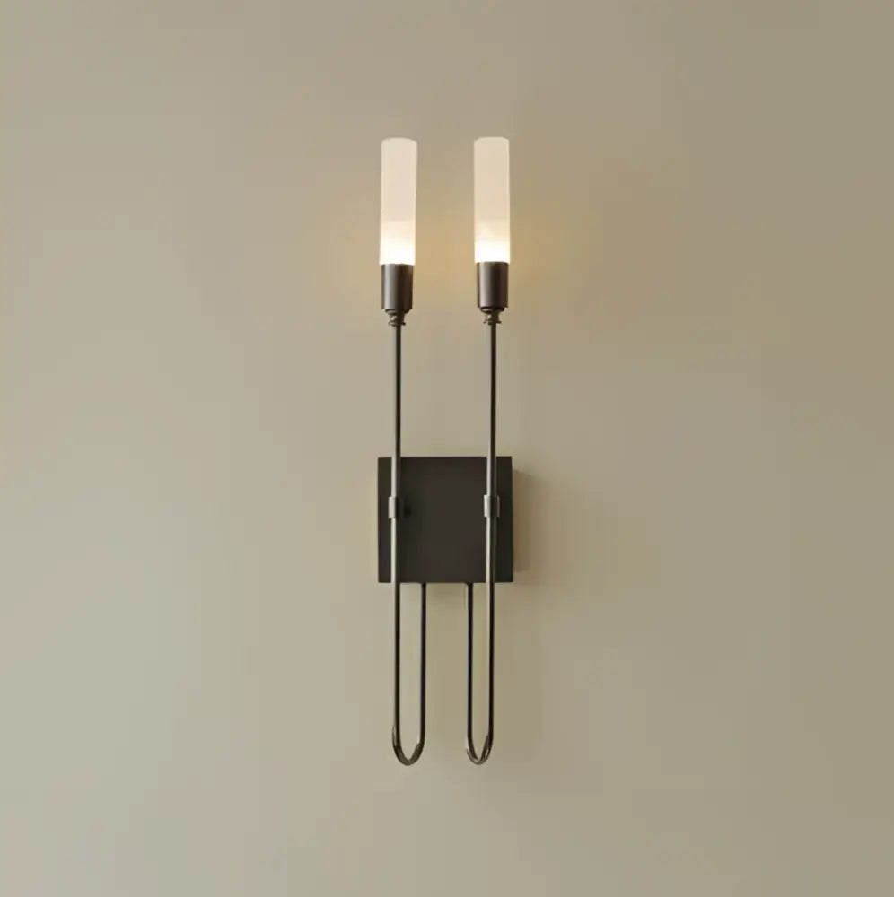 Modern black metal double headed led wall lamp bedroom sconce