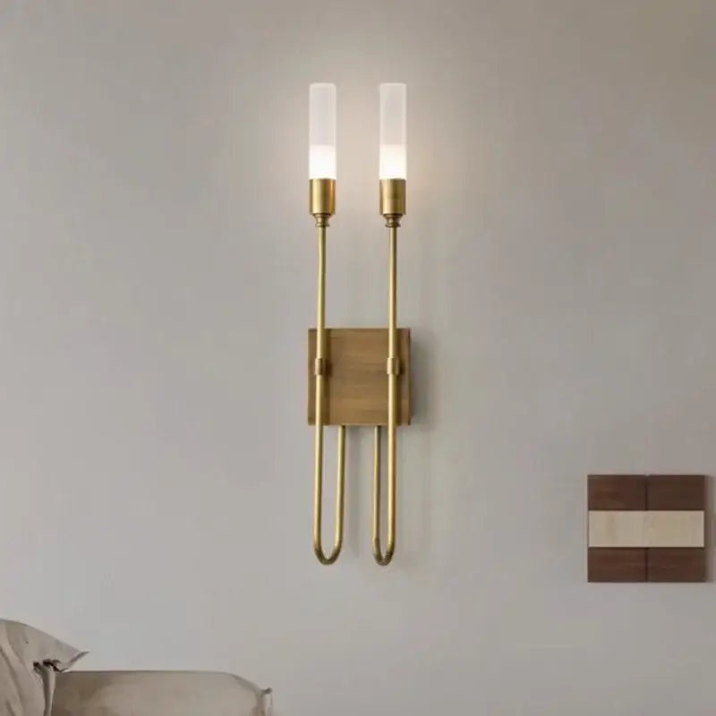 Modern black metal double headed led wall lamp bedroom sconce