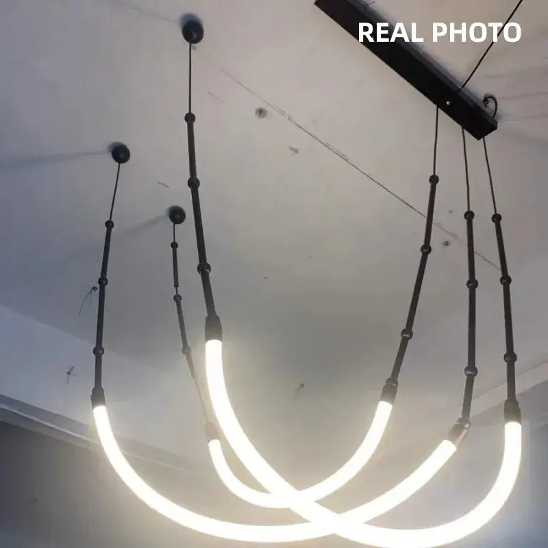 Modern black metal led pendant lights – living room chandelier