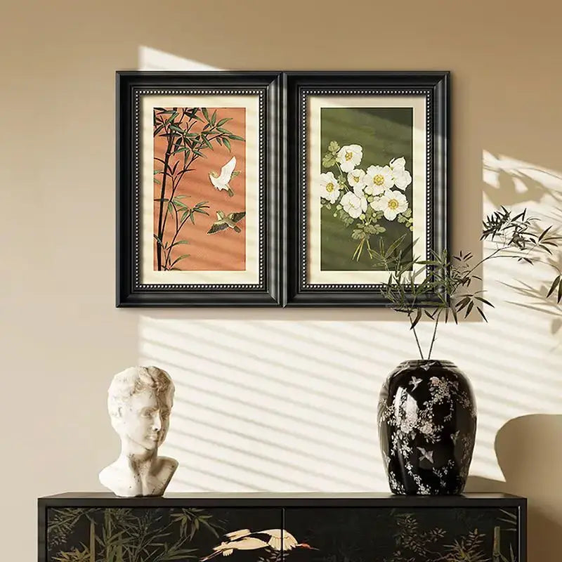 Modern black mirror electric meter box cover foyer decorative painting