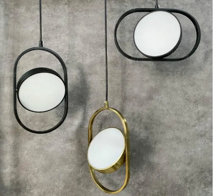 Modern black oval adjustable angle pendant light for shop or kitchen