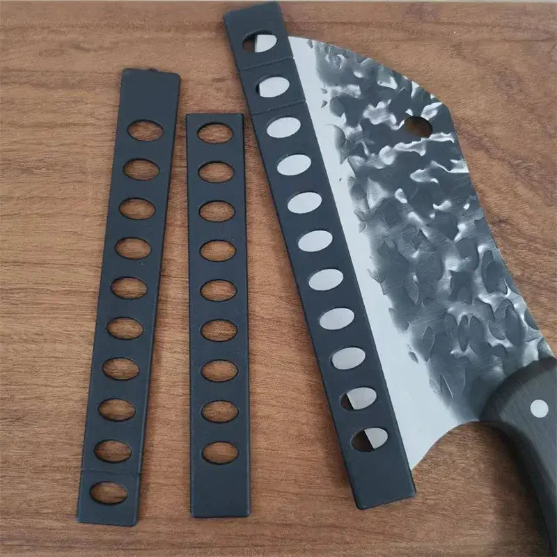 Modern black patterned knife blade protector set kitchen sheath