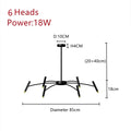 Modern black radial led ceiling pendant lamp for living room