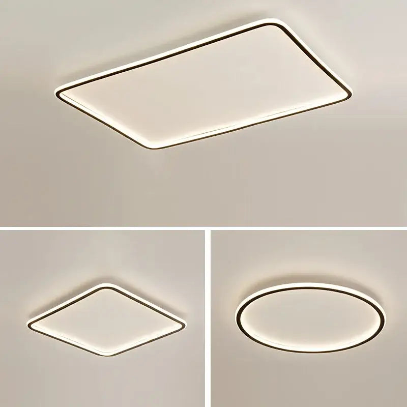 Modern black rectangular led ceiling lamp living room dimmable light