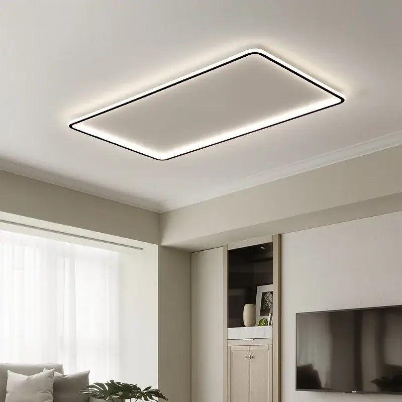 Modern black rectangular led ceiling lamp living room dimmable light