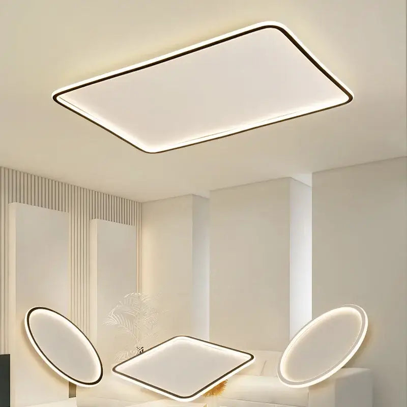 Modern black rectangular led ceiling lamp living room dimmable light