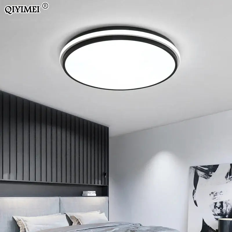 Modern black rectangular led ceiling lamps for living room