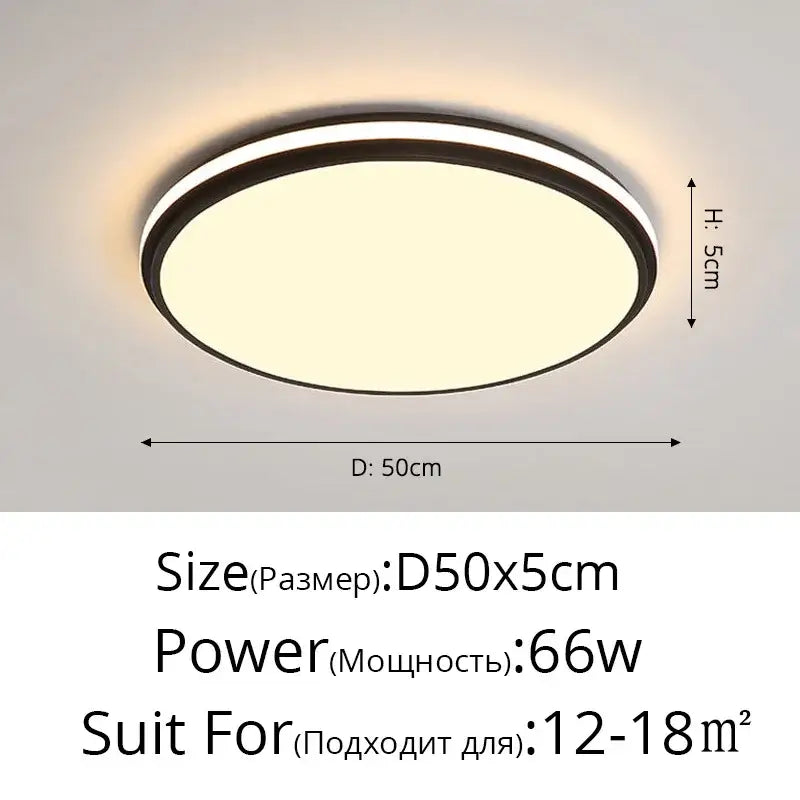 Modern black rectangular led ceiling lamps for living room