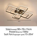 Modern black rectangular led ceiling light living room fixture