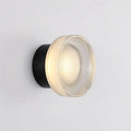Modern black ribbed glass wall sconce bedroom led light