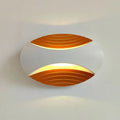 Modern black ribbed led wall lamp for corridor warm amber light
