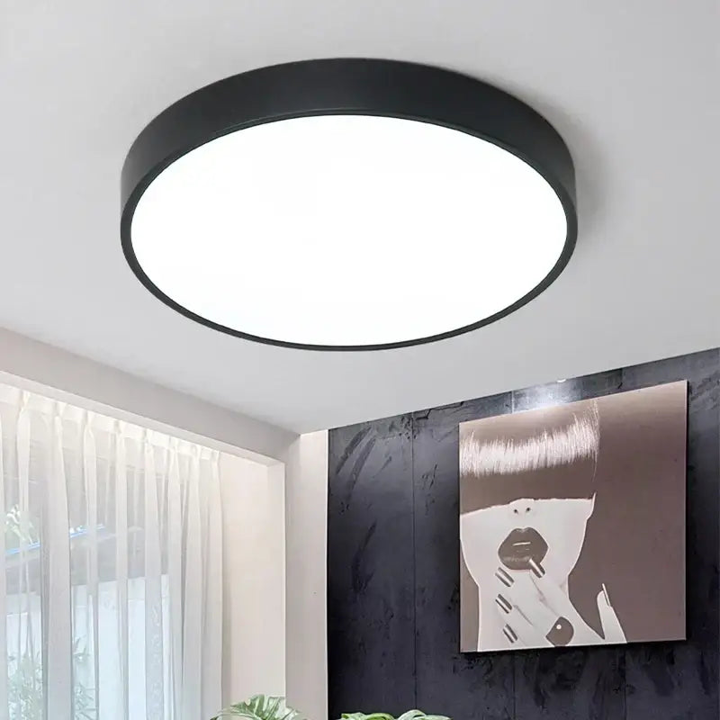 Modern black round dimmable led ceiling light for bedroom