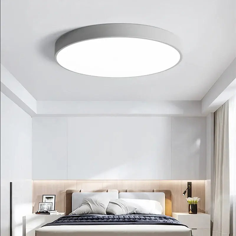 Modern black round dimmable led ceiling light for bedroom