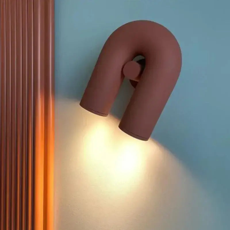 Modern black & silver minimalist tube wall lamp bedroom sconce
