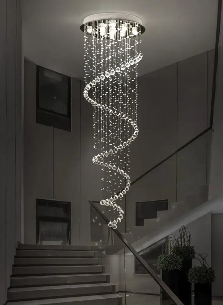 Modern black spiral decorbites crystal pendant chandelier bedroom light