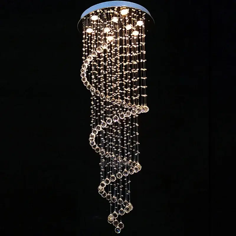 Modern black spiral decorbites crystal pendant chandelier bedroom light