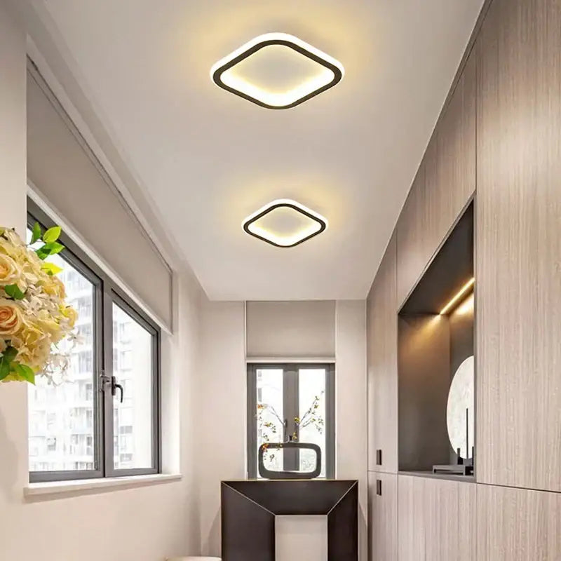 Modern black square led ceiling lamp bedroom lighting