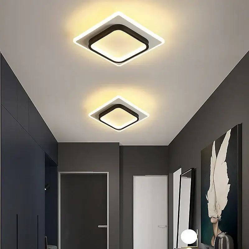 Modern black square led ceiling lamp bedroom lighting