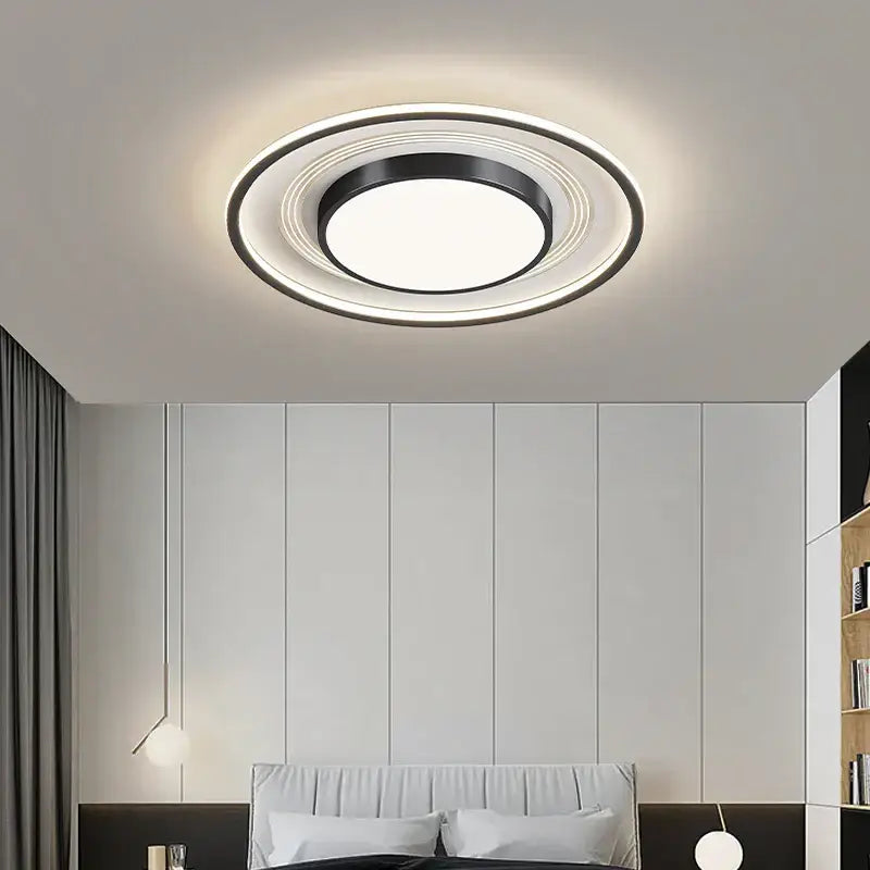 Modern black square led ceiling light for living room dimming