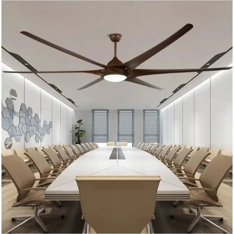 Modern black stainless steel large ceiling fan living room light