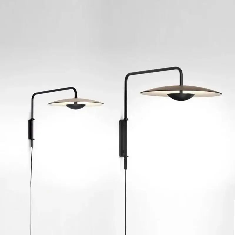 Modern black swing arm wall lamp bedroom iron art sconce
