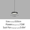 Modern black triple ring iron pendant chandelier for kitchen lighting
