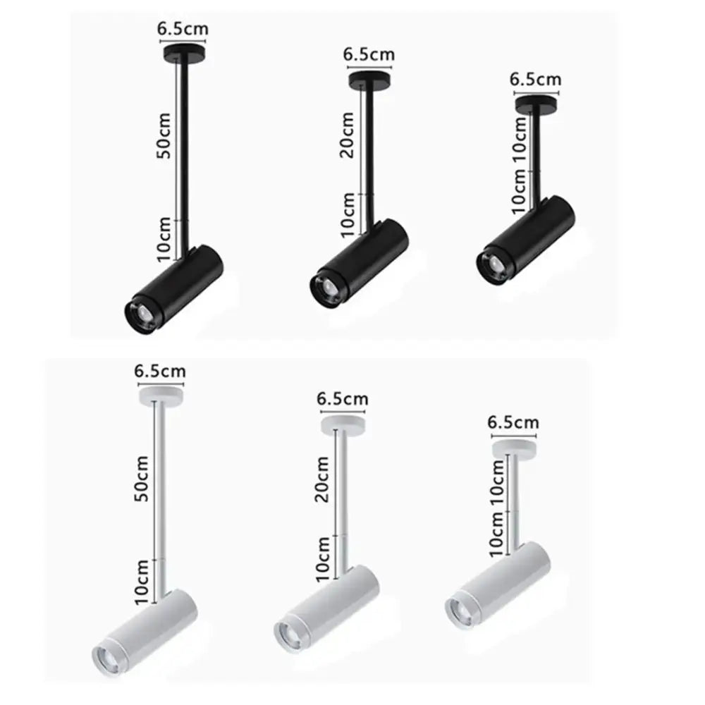 Modern black & white adjustable beam ceiling spotlight for office