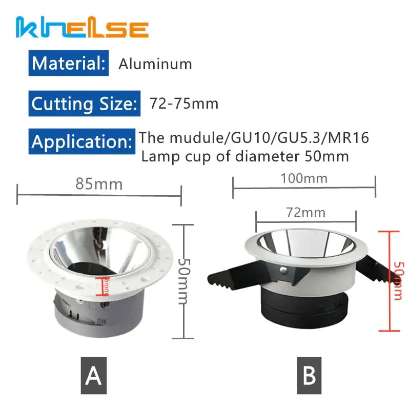 Modern black & white adjustable gu10 mr16 ceiling downlight bedroom
